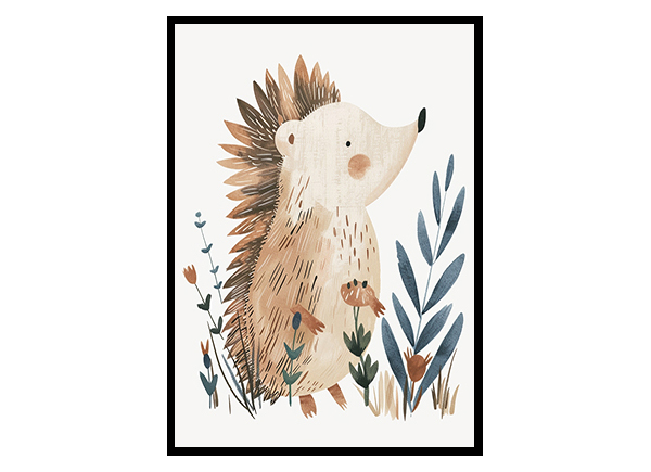 Hedgehog Nursery Art for a Cozy Home Wall Art Decor Poster Print