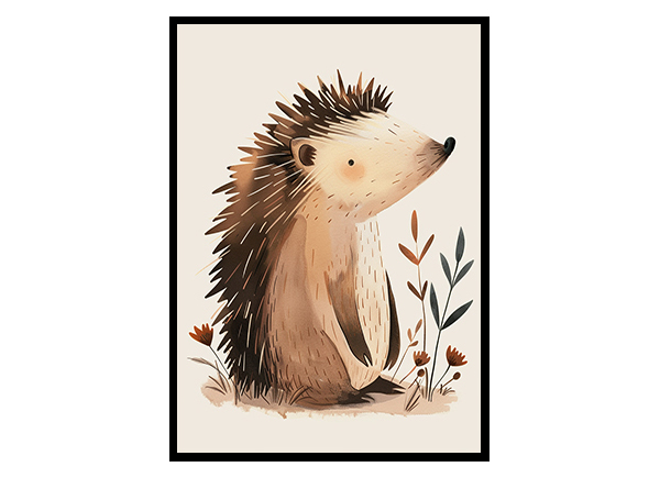 Hedgehog Nursery Home Wall Decor Art Poster Print