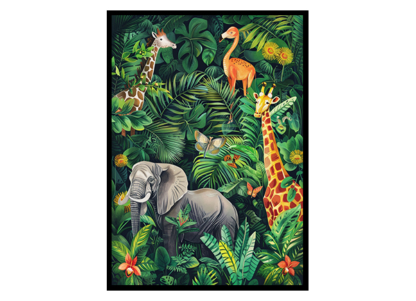 Jungle Safari Expedition Wall Art Decor Poster Print