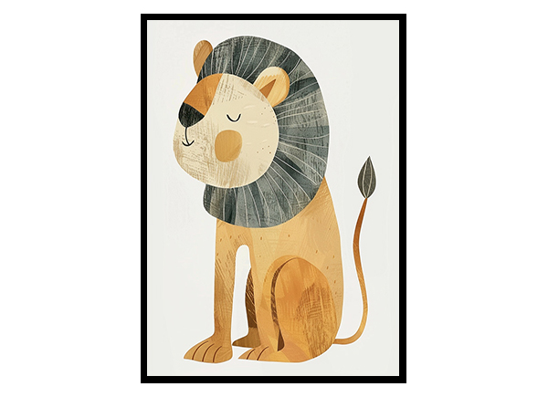 Lion Illustration Nursery Wall Decor Art Decor Poster Print