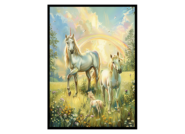 Magical Unicorn Meadow Wall Art Decor Poster Print