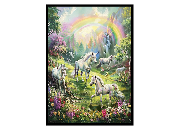 Unicorn Magical Meadow Wall Art Decor Poster Print