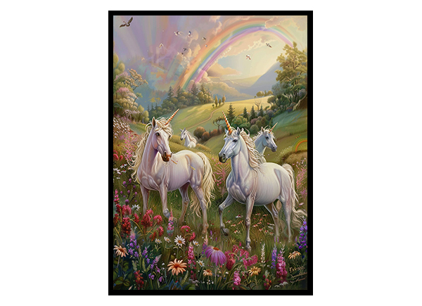 Unicorn Haven Meadow Wall Art Decor Poster Print