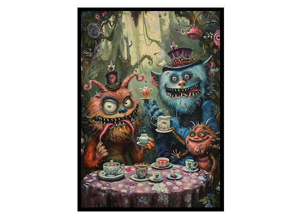 Friendly Monsters Gather Wall Art Decor Poster Print