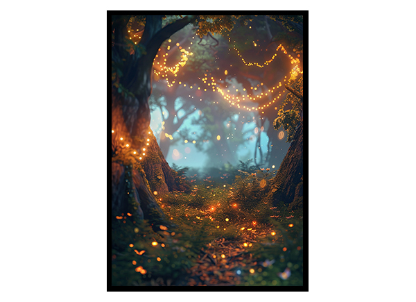 Fantasy in a Mystical Forest Wall Art Decor Poster Print