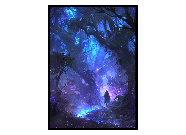 Glowing Trees in a Mystical Forest Wall Art Decor Poster Print