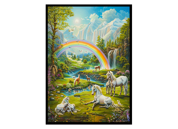 Rainbow and Unicorns Wall Art Decor Poster Print