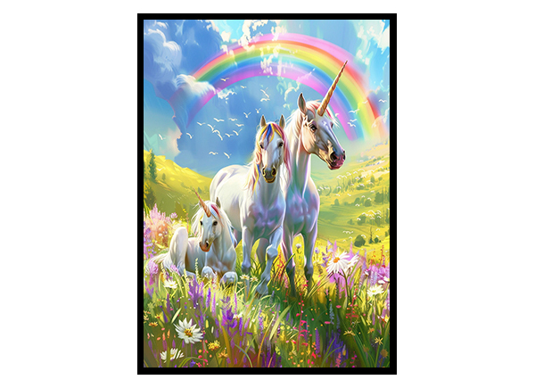 Unicorn Dreamscape Rainbow Wall Art Decor Poster Print