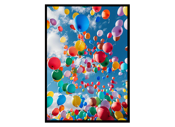 Balloons Dance in the Sky Wall Art Decor Poster Print