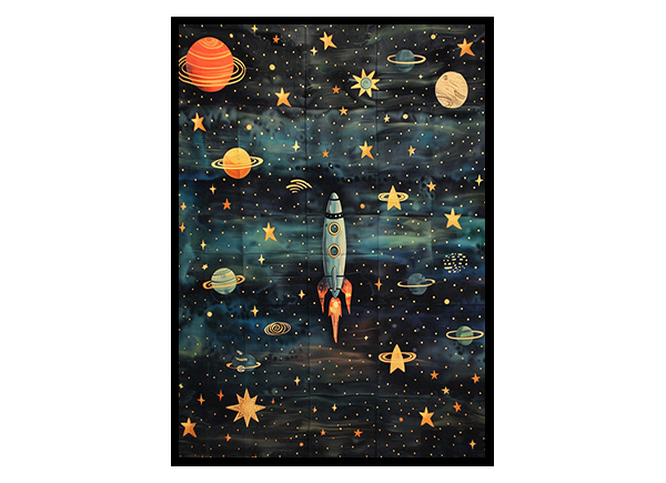 Expedition with Stars, Planets, and Beyond Wall Art Decor Poster Print