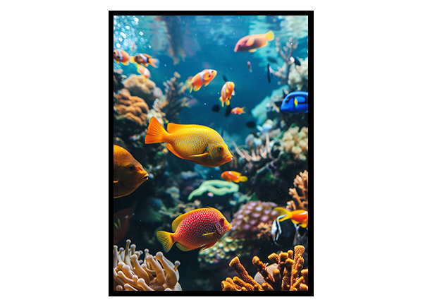 Underwater Adventure with Fish Wall Art Decor Poster Print