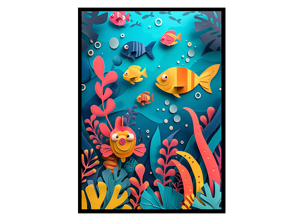 Underwater Fantasy Fish Wall Art Print Wall Art Decor Poster Print