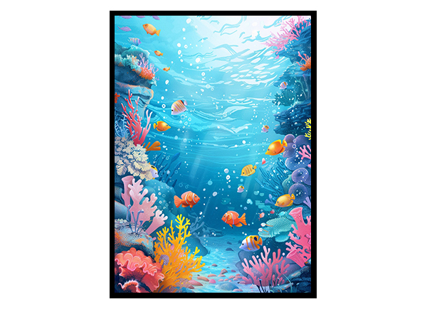Fish in an Underwater Wall Decor Print Wall Art Decor Poster Print