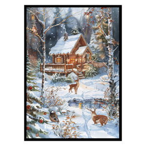 Winter Wildlife Retreat Wall Art Decor Poster Print