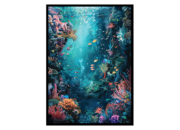 Oceanic Underwater Mermaid Lagoon Wall Art Decor Poster Print