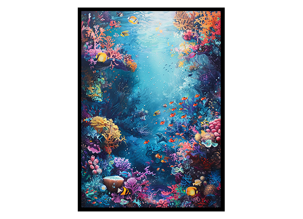 Under the Sea with Mermaid Lagoon Wall Art Decor Poster Print