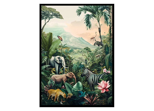 Exotic Animals on Safari Wall Art Decor Poster Print
