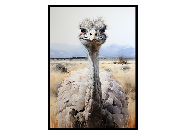 Into the Wild: Ostrich Safari Collection, Jungle Poster, Wildlife Art Print