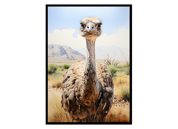 Ostrich Royalty: Safari Art Prints, Wildlife Art, Ostrich Art Print