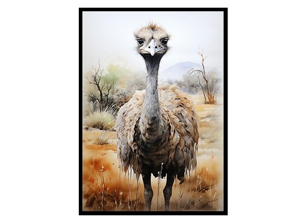 Ostrich Odyssey Safari Art Prints for Unique Wall Decor Poster