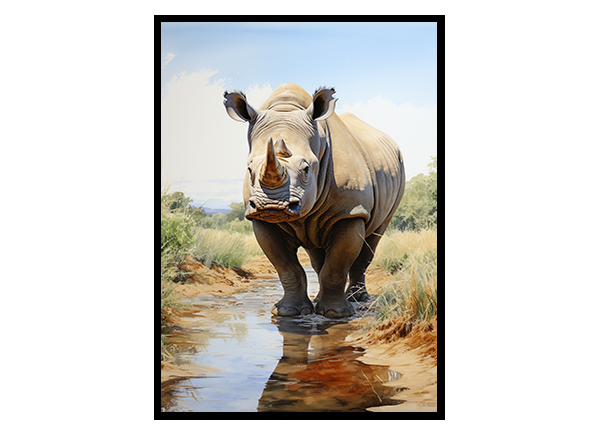 Into the Wild: Rhino Safari Poster, Jungle Poster, Wildlife Art Print