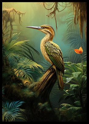 Exotic Sunbittern Bird Jungle Bird Wall Art Decor Tropical Bird Art Poster