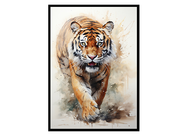 Safari Tigers Unleashed Art Prints, Jungle Animal Print,  Wildlife Art Poster