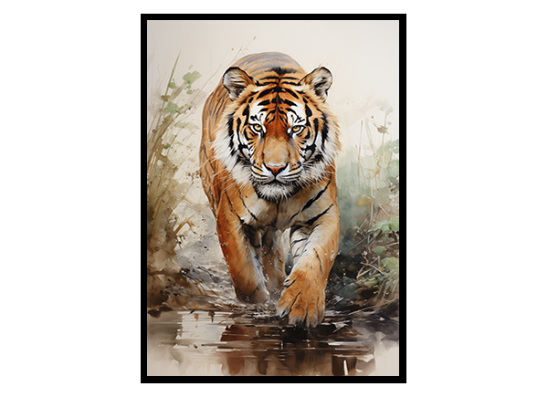Majestic Stripes Tiger Safari Prints, Jungle Wall Art, Wildlife Art Poster