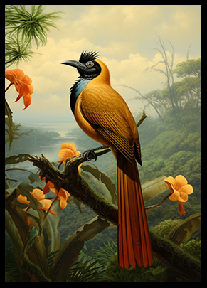 Bird of Paradise Jungle Wild Bird Wall Art Print Tropical Bird Wall Decor