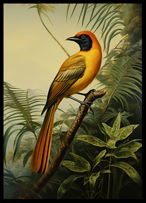 Bird of Paradise Jungle Bird Poster  Wall Art Print Tropical Bird Wall Print