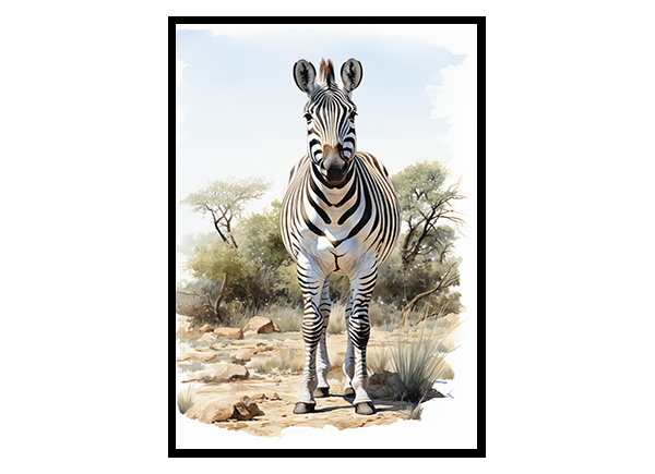 Zebra Elegance: Safari Art Prints, Jungle Art Print,  Wildlife Art Poster